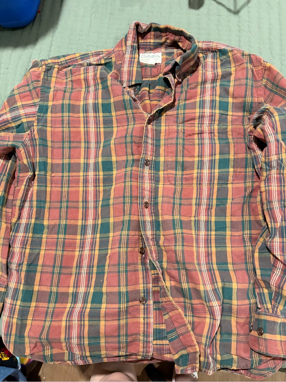 Cabela's Rust, Green & Yellow Plaid Button-Down Shirt